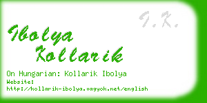 ibolya kollarik business card